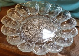 Vintage glass egg 11 inch serving tray with beaded glass on the bottom - £21.58 GBP