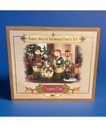 Grandeur Noel - Fabric Mache 4 Pc Family Snowman Set - 2002 Collectors E... - $103.16 CAD
