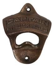 Pack Of 2 Vintage Cast Iron Rustic Captain My Boat My Rules Wall Bottle Opener - £15.97 GBP