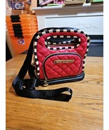 Betsey Johnson Red Quilted Insulated Lunchbox Handle Crossbody Strap - $34.60