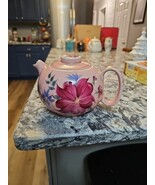 W.S. George (East Palenstine, Ohio) Vintage Teapot, Pink, floral, 6&quot; x 9&quot; - $35.23 CAD