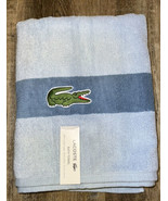 Lacoste ~ Blue Bath Towel 100% Cotton 30&quot; x 52&quot; Blue Big Crocodile Logo (D) - $44.98 CAD