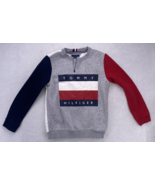 Tommy Hilfiger  Sweatshirt Big Boys Size Large 12 14 Grey Heather Flag Logo - $19.79