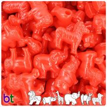 BeadTin Bright Red Opaque Safari Animal Pony Beads (2oz) - $2.39