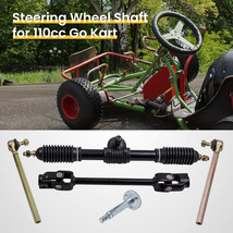 Steering Wheel Parts Assembly 110cc + Tie Rod Rack Adjustable Shaft fit Go Kart - £85.18 GBP