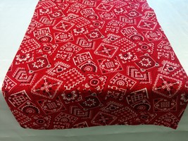 Bandana Cowboy Linens -Table Runner, Napkins, Or Tablecloth, Red, Cow Print, Co - £11.19 GBP