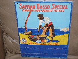 Vintage Safron Basso Special French Cardboard Display Sign - $1,014.94 MXN