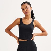 Juniors&#39; SO® Cropped Double Scoop Tank Top, Girl&#39;s, Size: XL, Black Luxe - $12.99