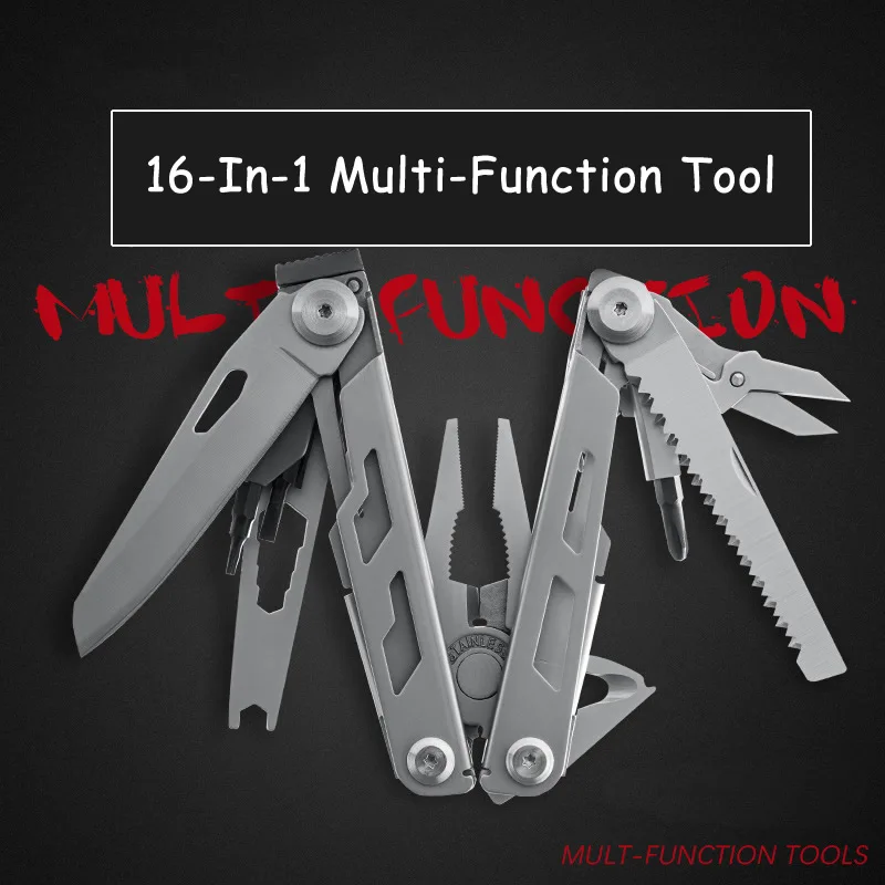 16-In-1 Multi-Function Fold Pliers Tool Kit Stainless Steel Screwdriver Wrench - £39.30 GBP