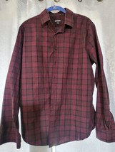 Express Button Down Dress Shirt Mens Large Window Pane Plaid Cotton - $8.63