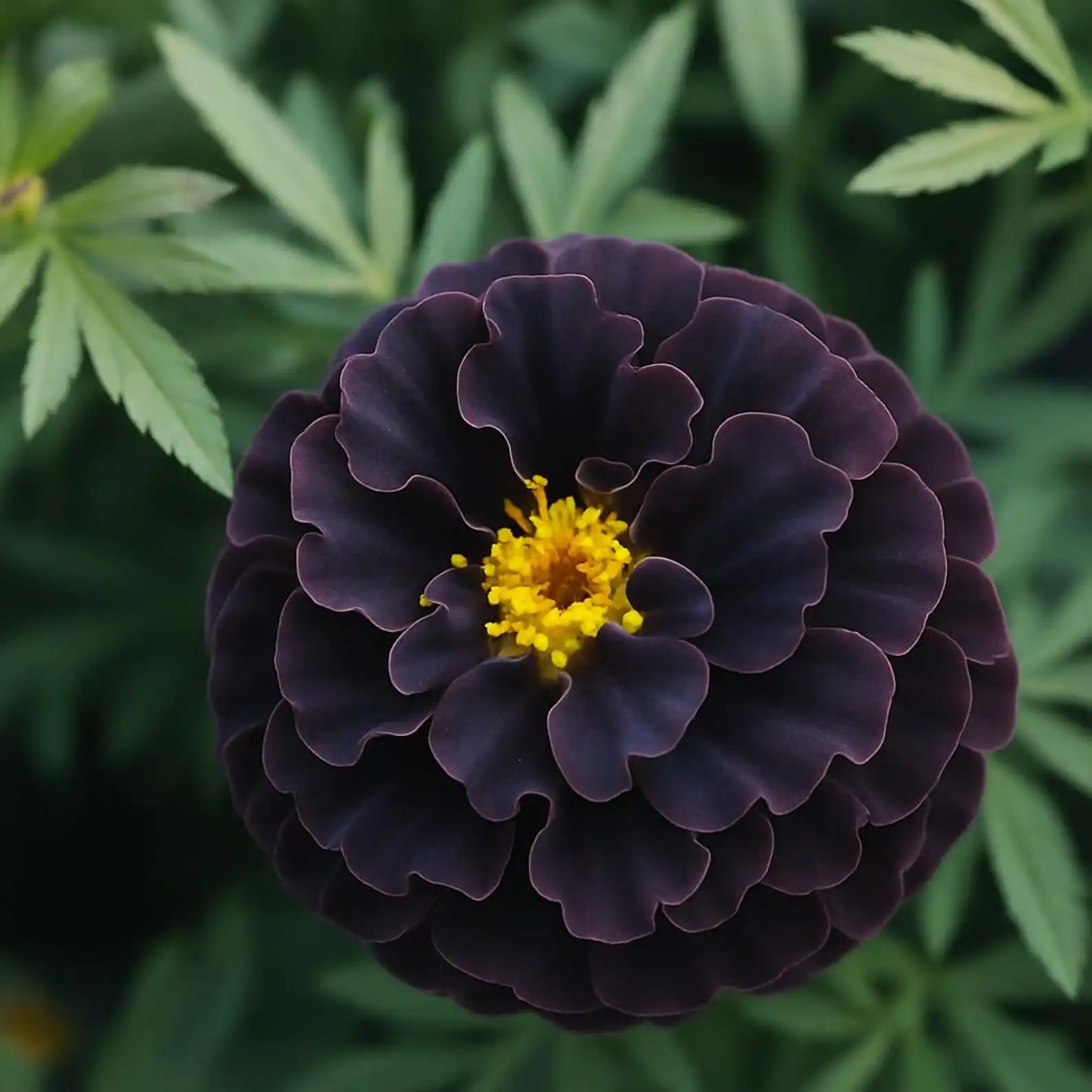 25 Hybrid Black Marigold Seeds, Easy Annual Flowers, Pollinator-Friendly - $12.99