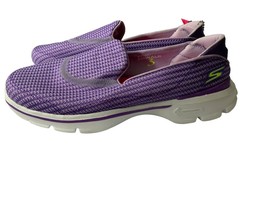 Skechers Ladies Go Walk Goga Mat Technology Purple White Slide Shoes On Nwt 7.5 - £54.84 GBP