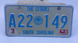 South Carolina License Plate The Citadel Military College Bulldogs Themed RARE! - £194.68 GBP