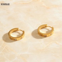 SOMMAR best friends 18KGP Gold Filled Female Friend hoop earrings circular earri - £8.27 GBP