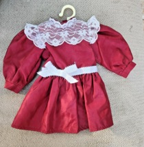 American Girl 18&quot; Doll Retired Samantha Cranberry Red Party Dress - £17.64 GBP