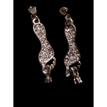 Beautiful vintage rhinestone foot earrings with toe rings - $14.85