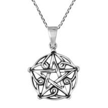 Gothic Pentagram of Brisingamen Sterling Silver Necklace - £24.67 GBP