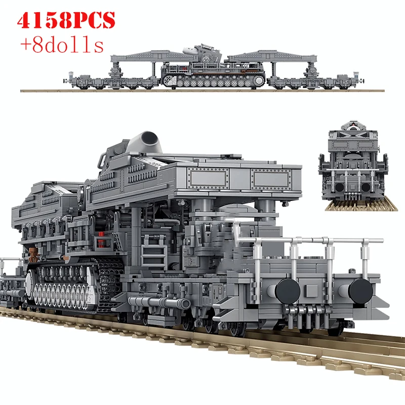 WW2 German Karl Heavy Railway Gun Weapons Building Blocks Military Heavy... - £314.19 GBP