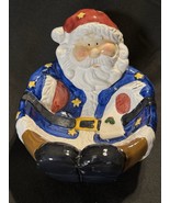 Whimsical Santa Claus Ceramic Bowl – Hand-Painted Holiday Decor - $24.95