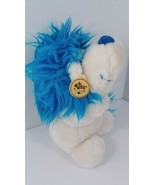 Plush Russ Dandy Blue white lion plush plastic eyes  hang tag - £14.19 GBP