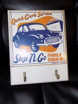 Cobble Creek Quick Curb Service Antique Car Wooden Kitchen Towel Or Key Holder - £11.43 GBP