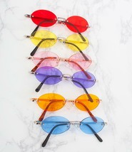 Oval Rimless Narrow Color Lens Sunglasses Retro Classic - $9.95