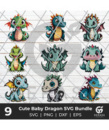 Cute Baby Dragon SVG Bundle, Dragons Cut Files, Dragon Clipart, Baby Dra... - $74.76 MXN