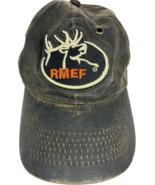 RMEF Rocky Mountain Elk Foundation Distressed Dark Brown Strapback Patch... - €13,12 EUR