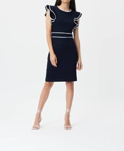 Joseph Ribkoff ruffled sleeve sheath dress in Midnight Blue - size 8 - $155.43