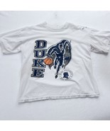 VTG 90’s Duke Blue Devils Men’s Basketball T Shirt Graphic White - £18.52 GBP