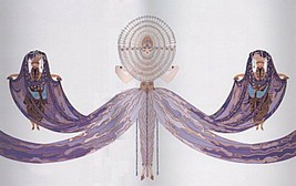 Erte &quot;Mediterranee&quot; Hand Sign/Numb 22x30 Elegant Woman in Lavender Gown Art Deco - £1,085.62 GBP