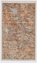 1909 Antique Map Of Vicinity Of Subiaco / Monti Simbruini / Lazio / Italy - £12.13 GBP