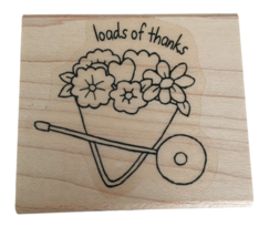 Stampin Up Rubber Stamp Loads of Thanks Wheelbarrow Flowers Spring Garden Crafts - £4.78 GBP