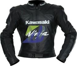 Kawasaki Green,Red,Purple,Black* Motorcycle Leather Jacket Biker&#39;s Motogp - £134.70 GBP