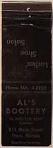 Superior Matchbook Cover Al&#39;s Bootery Hays KS Kansas Ladies Shoe Salon - $5.95