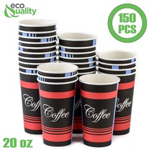 20oz Design Coffee Cups Hot Cold Drinks Disposable Hot Beverage BPA Free 150pcs - £35.98 GBP