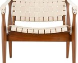 Safavieh Couture Collection Dilan White and Light Brown Leather Safari C... - $1,108.99