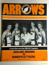 Ashland Arrows Vs Mansfield Tygers Basketball Program December 1, 1981 Ohio - £7.90 GBP