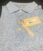 PETER MILLAR GOLF POLO SHIRT -XL- BLUE WHITE BEER COCKTAIL GERMAN SUMMER... - $64.30