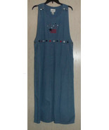 EXCELLENT WOMENS Christopher &amp; Banks PATRIOTIC BLUE JEAN JUMPER DRESS  S... - $37.36