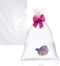 Clear Plastic Fish Bags 12x15 Pack of 100 Poly Packaging Bags for Transporting - £16.23 GBP