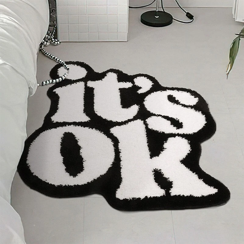 It&#39;s OK Rug Handmade Fluffy Plush Tufted Living Room for Bedroom Dorm Su... - £27.75 GBP