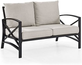 Afuera Living Taditional Metal Patio Loveseat In Oil Bronze And Oatmeal - £426.28 GBP