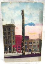 Postcard Stone Totem Pole for  Superstition Religion Indian Tribes Seatl... - $2.96