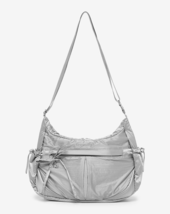 New Balance Glossy Ribbon Hobo Bag V2 Women&#39;s Crossbody Casual Silver NB... - $76.33