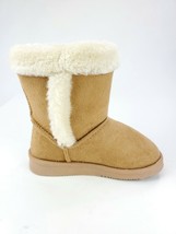 Fab Kids Fabkids tan brown faux fur trim fuzzies Winter Snow Boots Size 7 - £11.90 GBP
