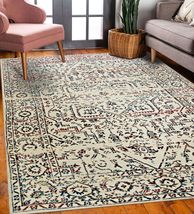 EORC ALP1807MU5X8 Hand Crafted Wool &amp; Viscose Hand Crafted Rug, 5&#39; x 8&#39;, Ivory/M - £520.29 GBP+