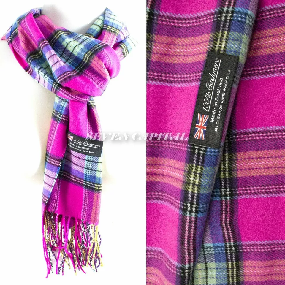 Men&#39;s &amp; Women&#39;s 100% Cashmere Winter Scarf: Scotland-Made Plaid Design (32) - $18.00