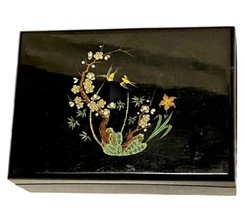 Vintage Ming 1940s Small 4.5x3.5 Inch Wood And Lucite Trinket Jewelry Box - £18.79 GBP