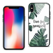 [Pack Of 2] Reiko iPhone X Hard Glass Design TPU Case With Leaves Design - £20.19 GBP